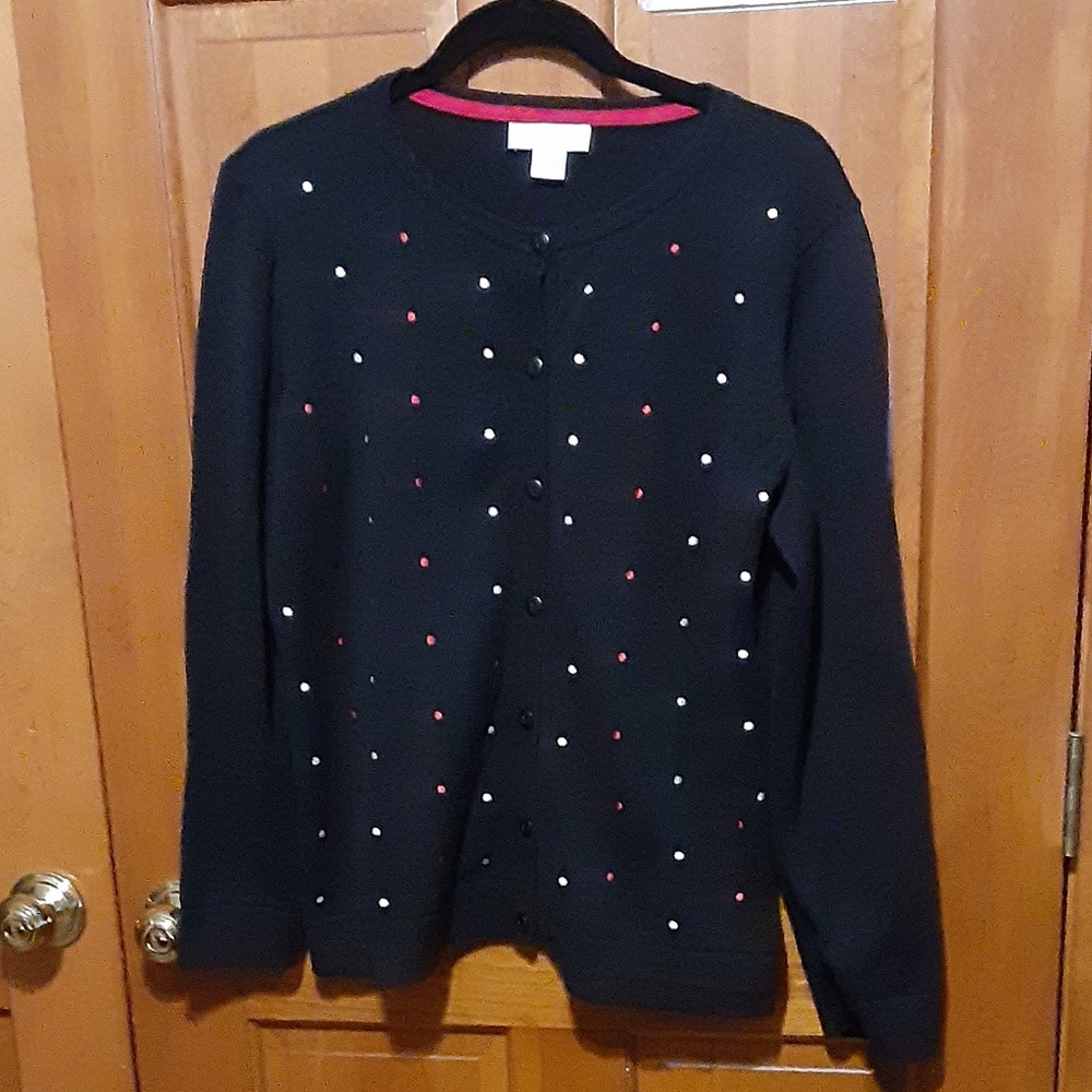 Christopher & Banks Polka Dot Cardigan Sweater
